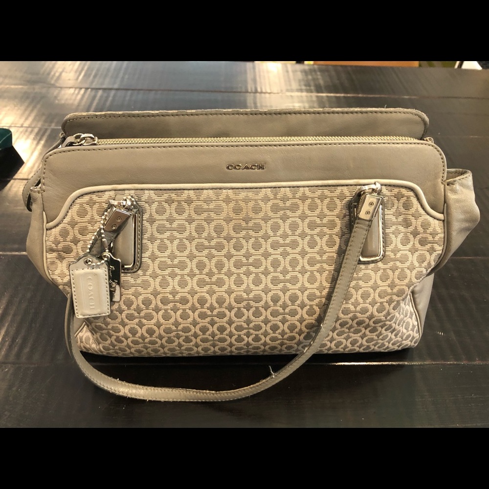 Great Condition Gray Lavender Coach Bag